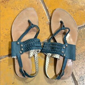 Women's Blue Braided Sandals